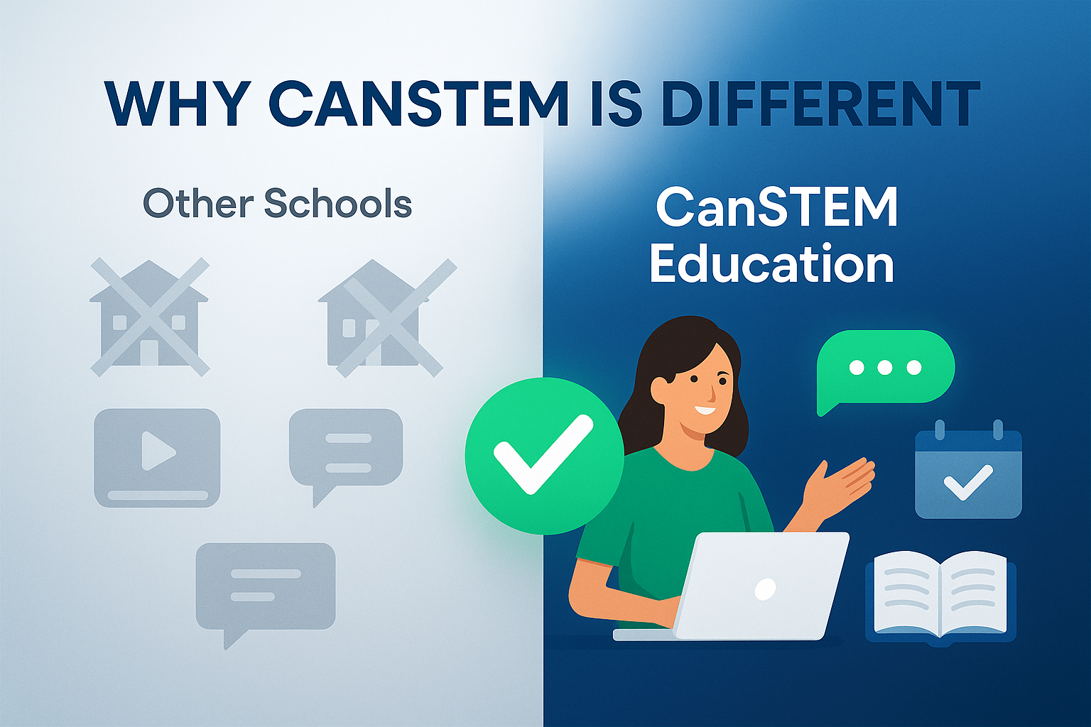 What is the difference between CanSTEM and other private schools, online and in-person schools?